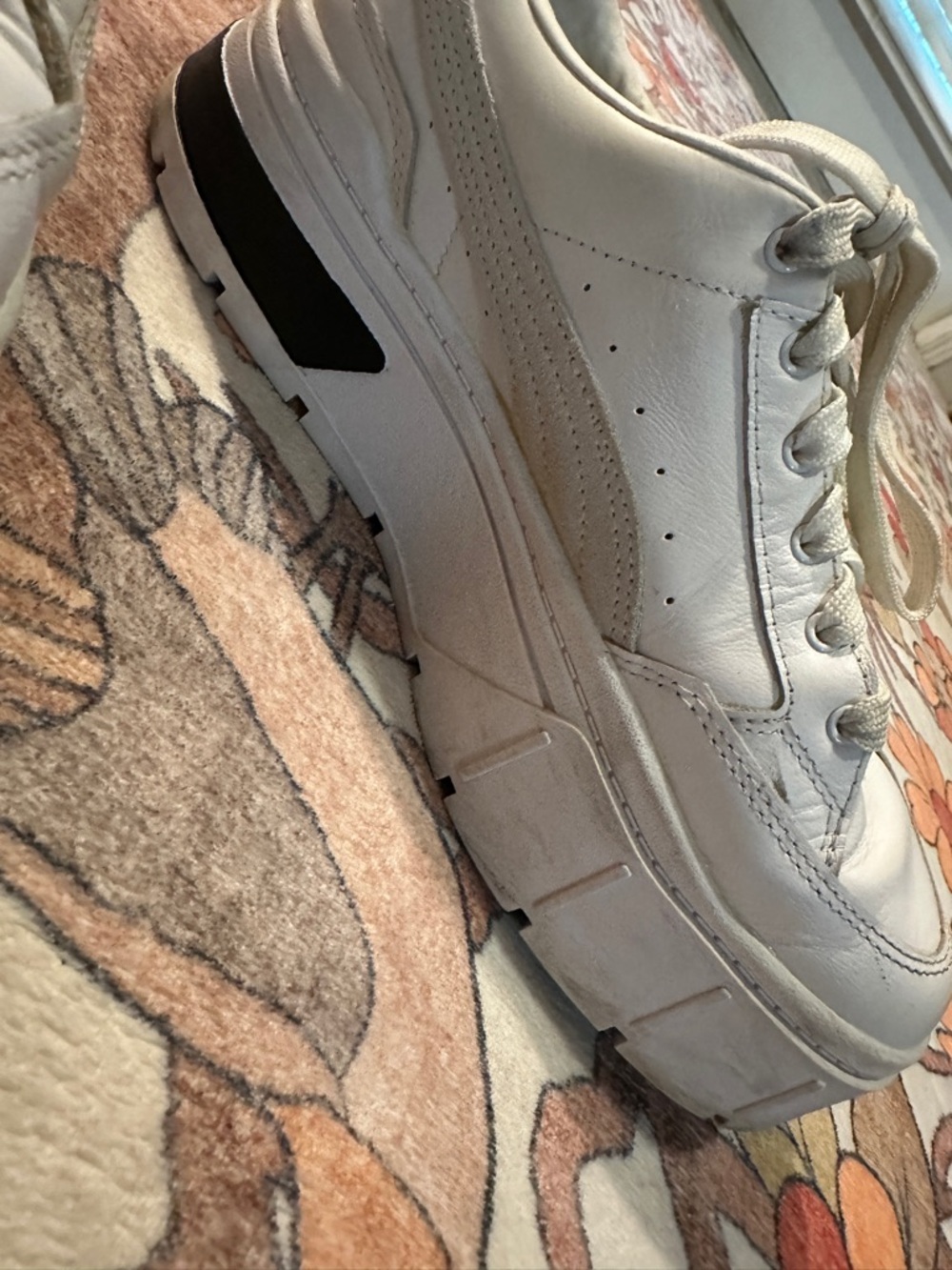 Puma Women’s White Platform Sneakers Women’s 10.5 - Picture 3 of 7